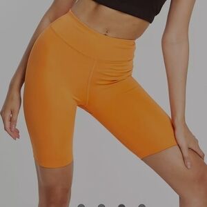 ASOS 4505 icon booty legging shorts with booty sculpt detail. Mango Orange. Size